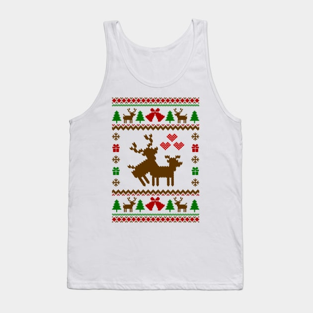 Ugly Frisky Deer Ugly Sweater Tank Top by Hobbybox